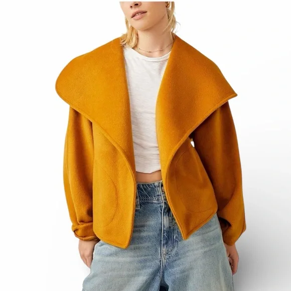 Free People Mina Jacket in the color "Narcissus" or mustard yellow, Medium, NWT - Picture 11 of 11